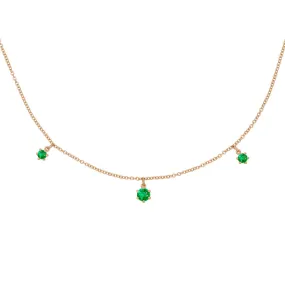 Demeter Fringe Necklace, 3 Charm, .45 Cts
