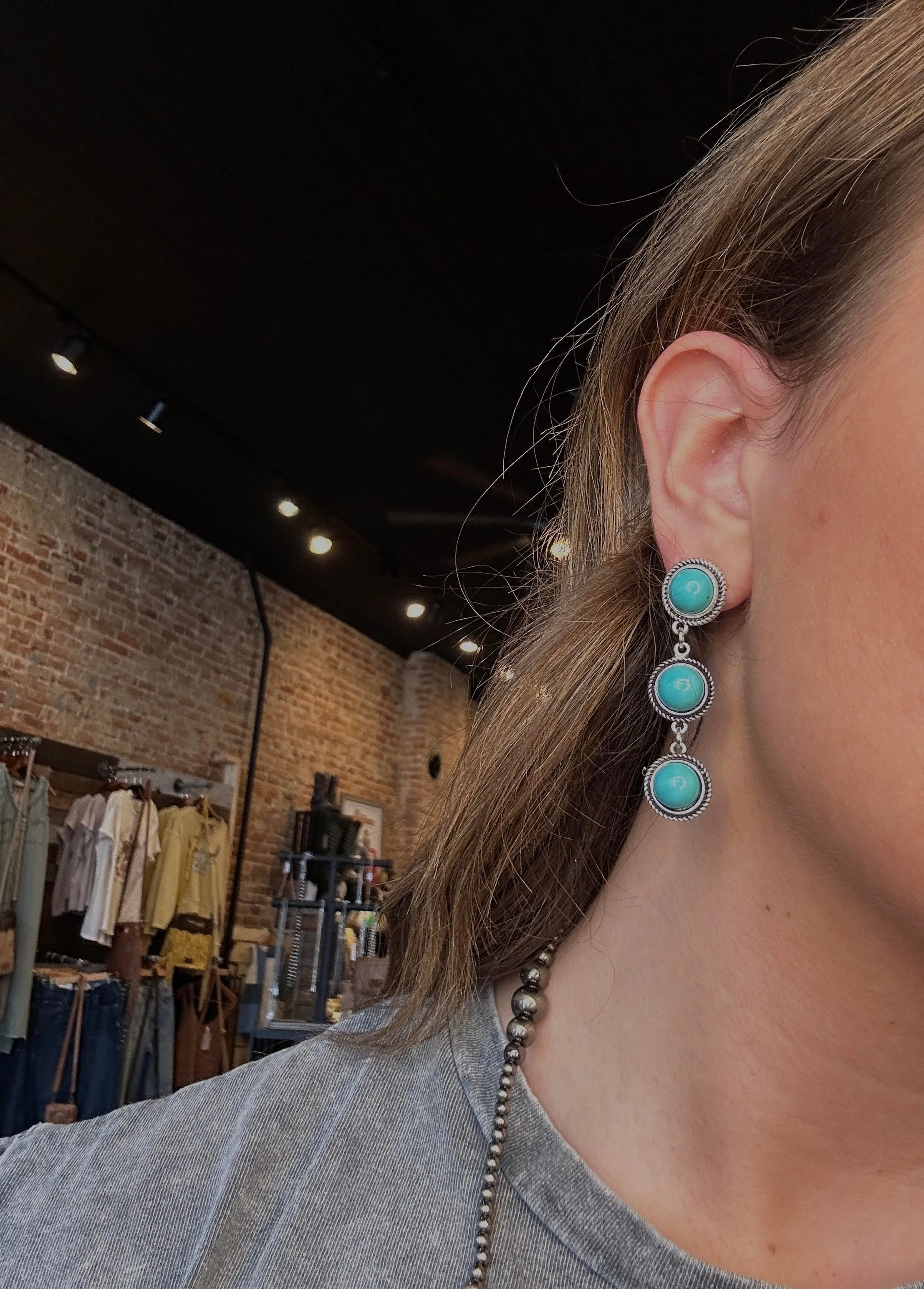 Destinee Turquoise Post Earrings