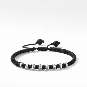 DY Men's Fortune Woven Bracelet in Black with Black Onyx