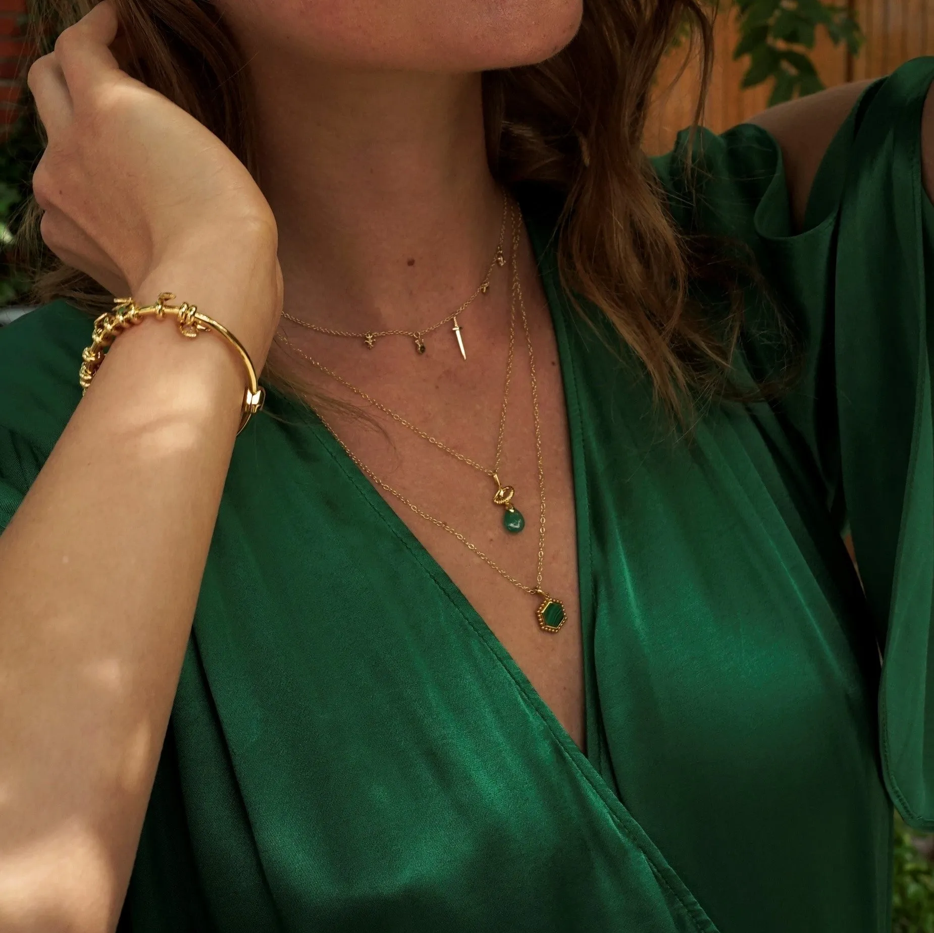 ECFEW ™ 'The Liberator' Smaragd Schwert Choker Halskette