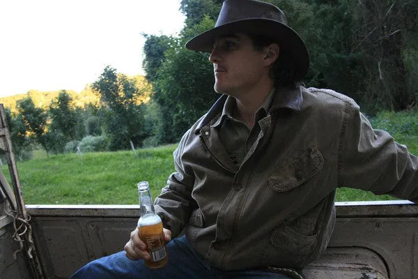 Echuca Oiled Leather Australian Hat in Black
