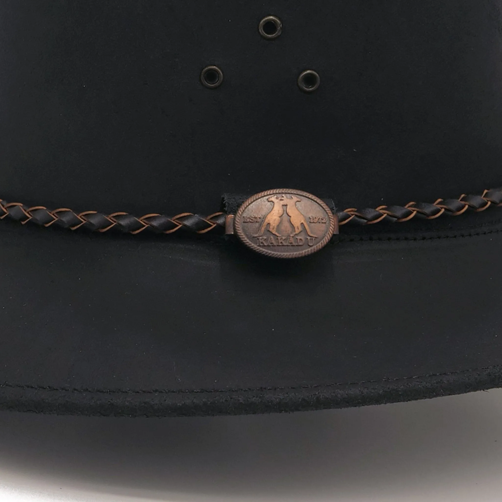 Echuca Oiled Leather Australian Hat in Black