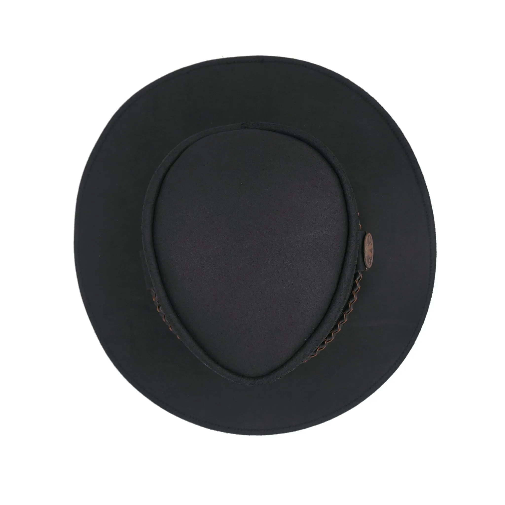 Echuca Oiled Leather Australian Hat in Black