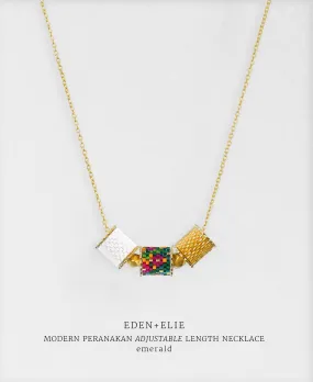 EDEN   ELIE Modern Peranakan adjustable length necklace - emerald