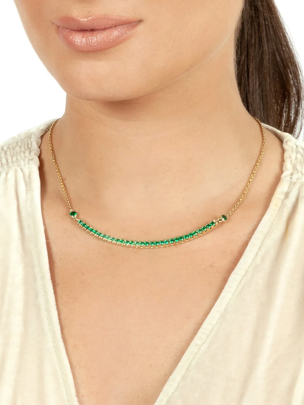 Elite Arc Necklace - Emerald
