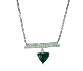 Emerald Colour Balance Love Enamel Necklace