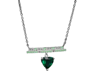 Emerald Colour Balance Love Enamel Necklace