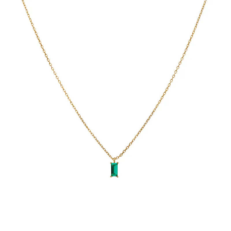 EMERALD PETITE BAGUETTE NECKLACE