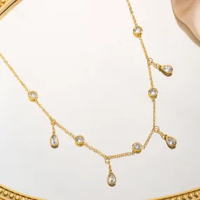 Emerald White Dangle Gold Necklace JLTN1183