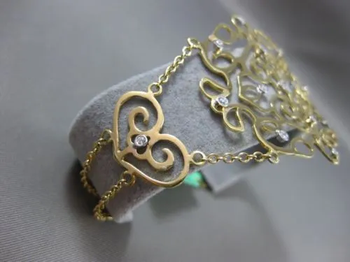 ESTATE EXTRA LARGE .33CT DIAMOND 18KT WHITE & YELLOW GOLD FLEUR DE LIS BRACELET