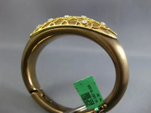 ESTATE LARGE .60CT DIAMOND 18KT YELLOW GOLD 3D SHELL ETOILE FUN BANGLE BRACELET