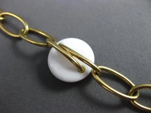 ESTATE WIDE & LONG AAA WHITE & BLACK ONYX 14KT YELLOW GOLD 3D LINK LOVE NECKLACE