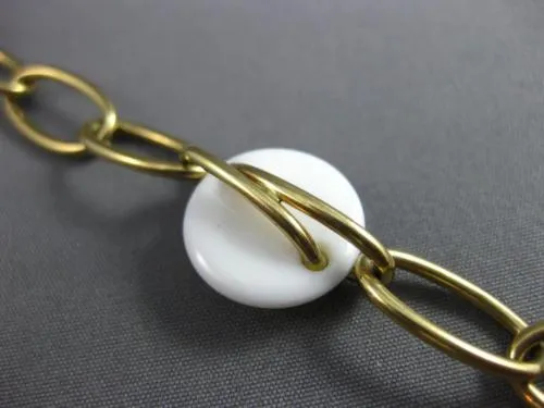 ESTATE WIDE & LONG AAA WHITE & BLACK ONYX 14KT YELLOW GOLD 3D LINK LOVE NECKLACE