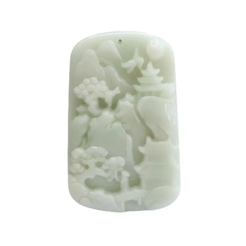 Exquisite A-Grade Myanmar Jade Landscape Pendant