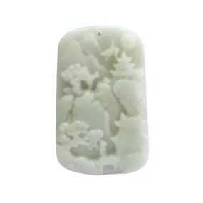 Exquisite A-Grade Myanmar Jade Landscape Pendant