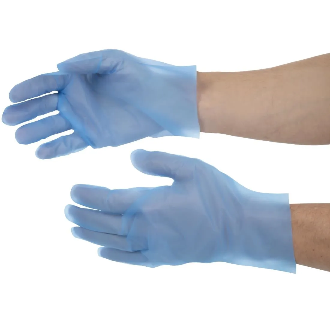 FC488-M Nisbets Essentials Powder-Free TPE Gloves Blue M (Pack of 200)