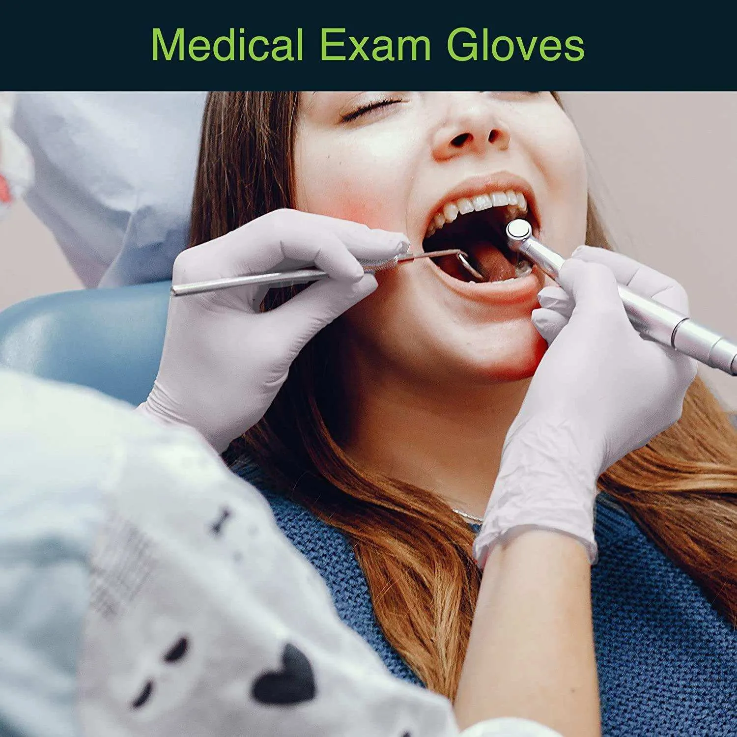 FifthPulse White Vinyl Exam Gloves