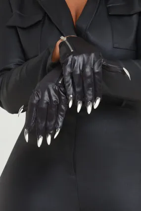 Fresh Set Nail Adorned Gloves - Black