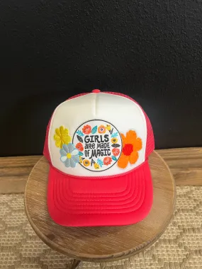 Girls are Made of Magic Floral Trucker Hat
