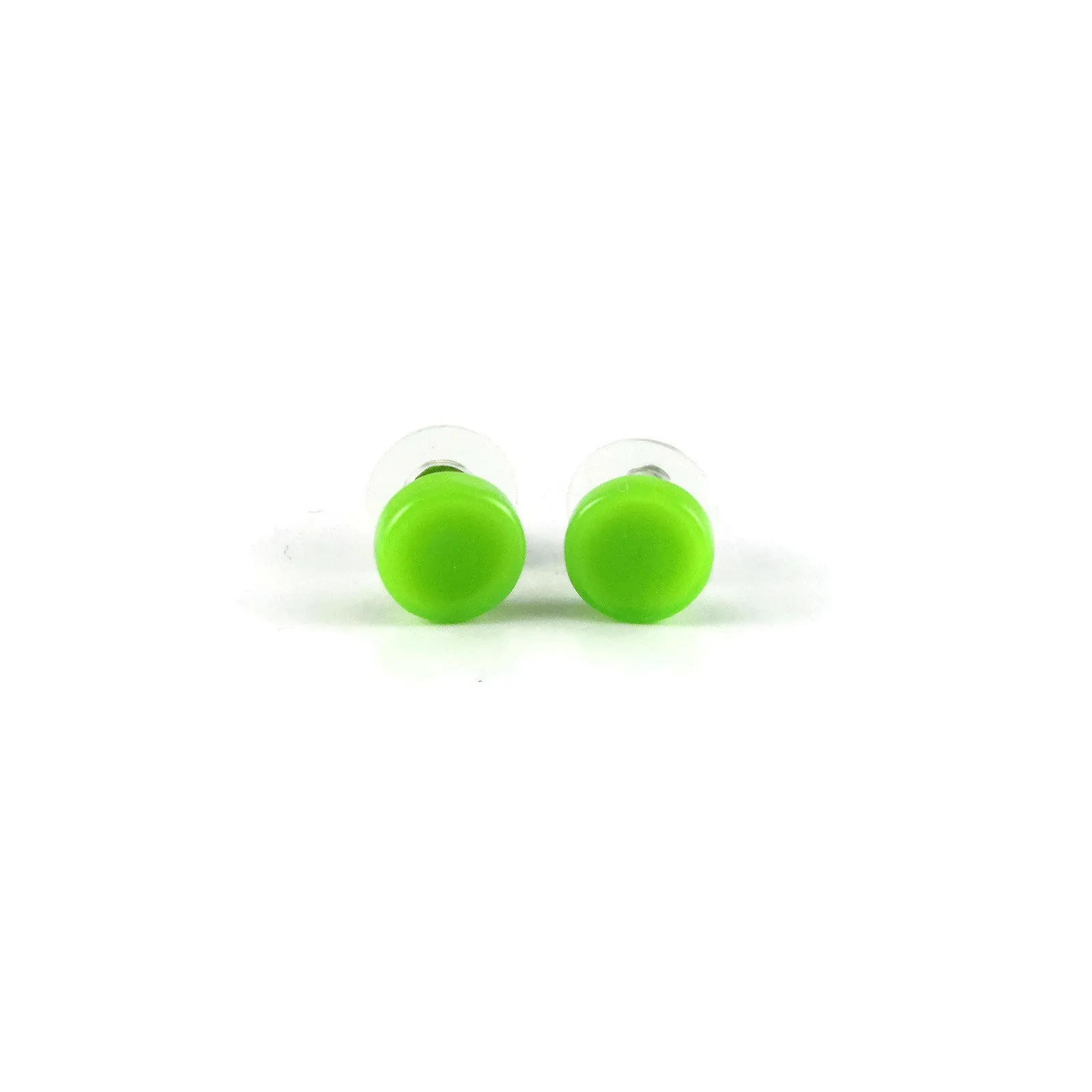 Glass Circle Studs - Aqua