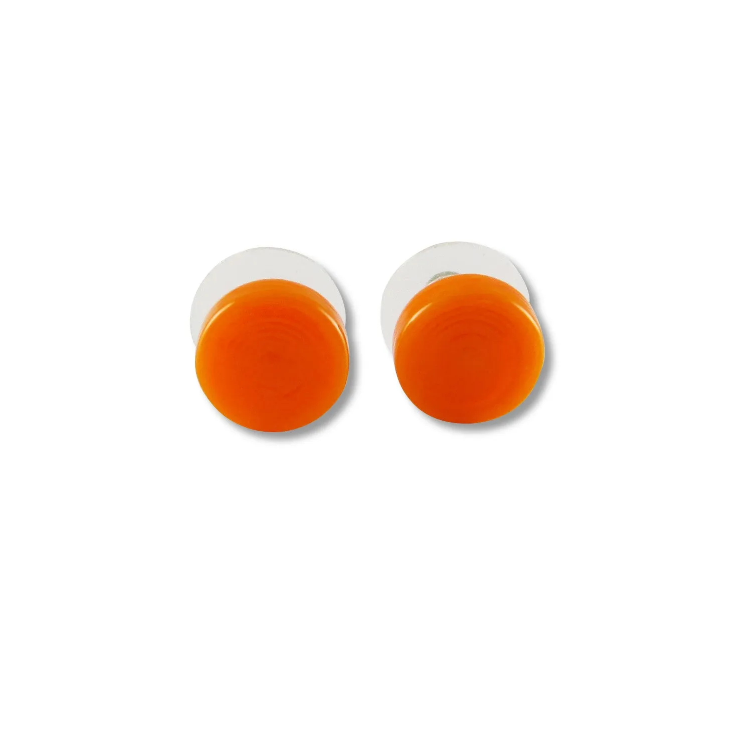 Glass Circle Studs - Aqua