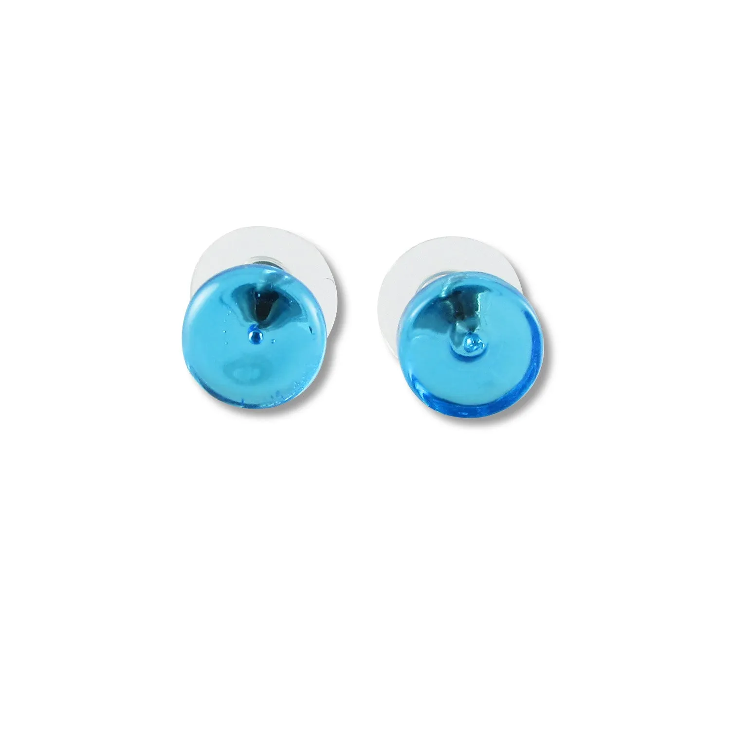 Glass Circle Studs - Blue