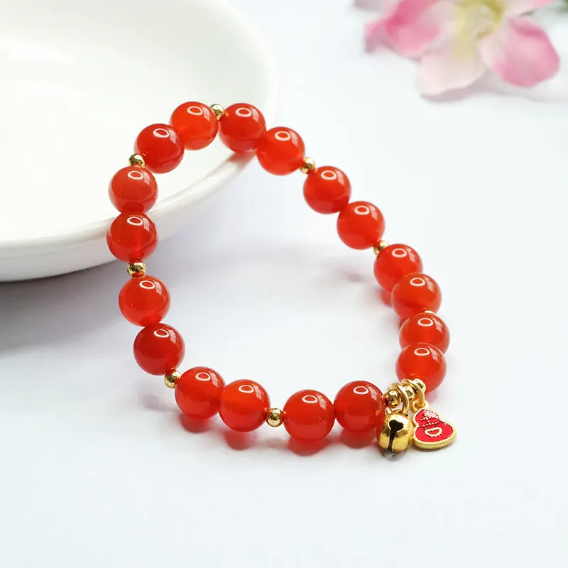 Golden Bell and Gourd Agate Bracelet