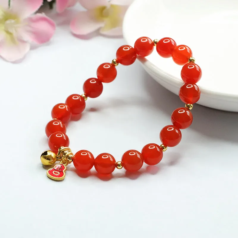 Golden Bell and Gourd Agate Bracelet