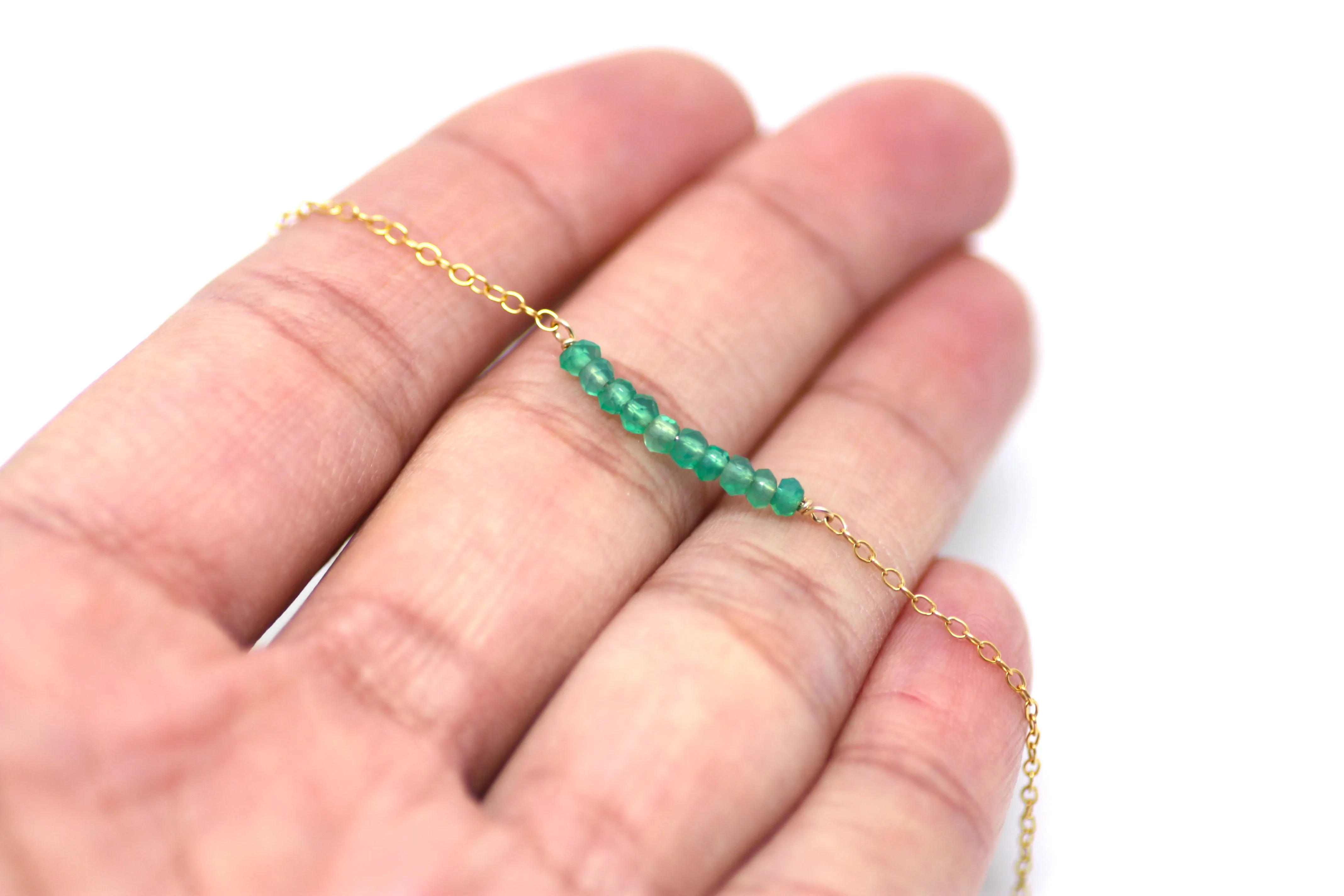 Green Onyx Petite Bar Bracelet