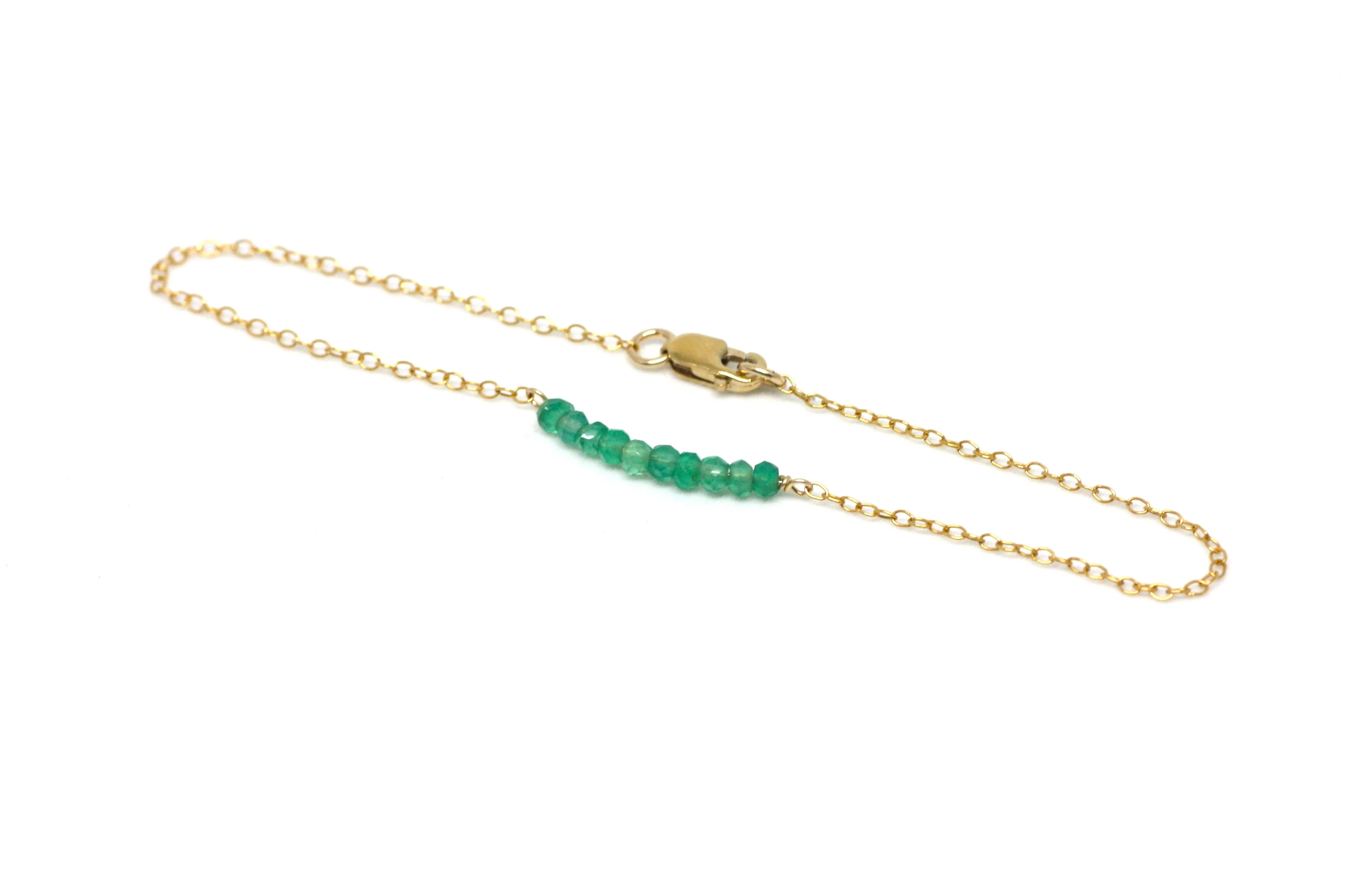 Green Onyx Petite Bar Bracelet