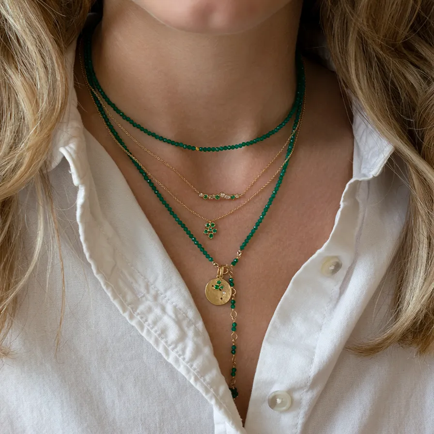 Green Onyx Wrap Bracelet - Necklace