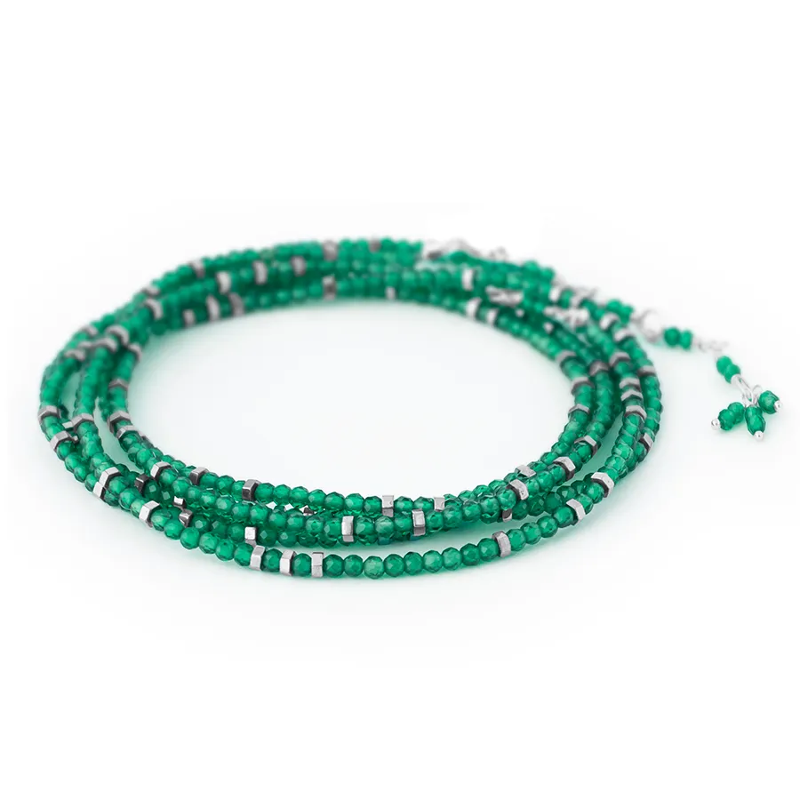 Green Onyx Wrap Bracelet - Necklace