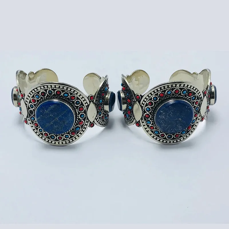 Handmade Tribal Stones Cuff Bracelet, Kuchi Jewelry