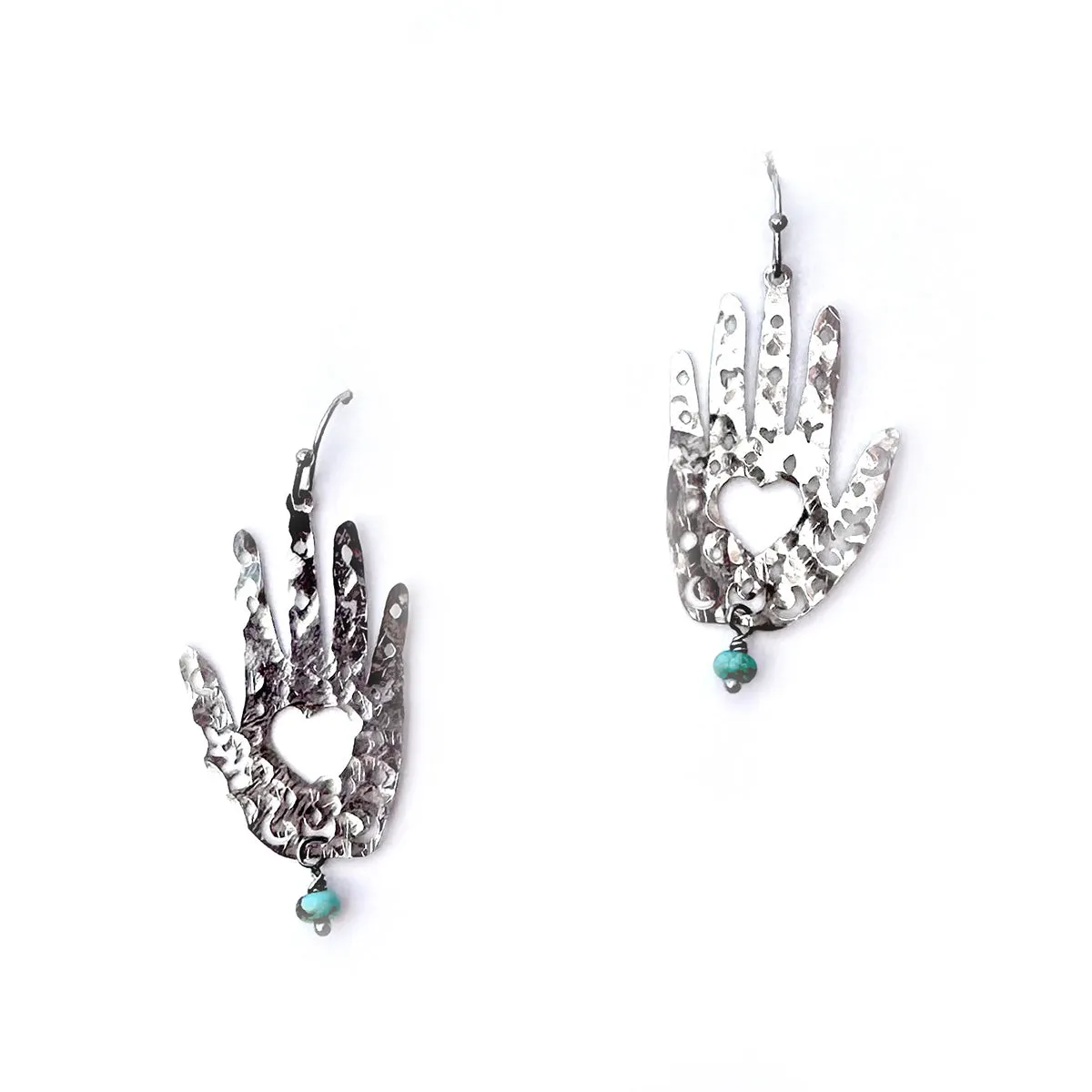 Healing hands earrings with semi precious bead NEW!