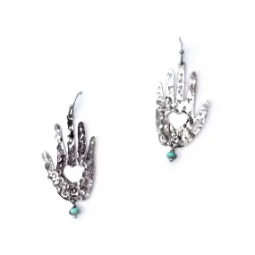 Healing hands earrings with semi precious bead NEW!