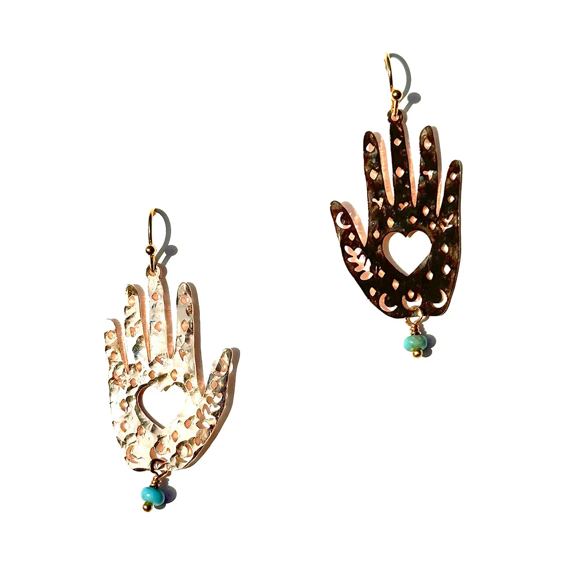 Healing hands earrings with semi precious bead NEW!