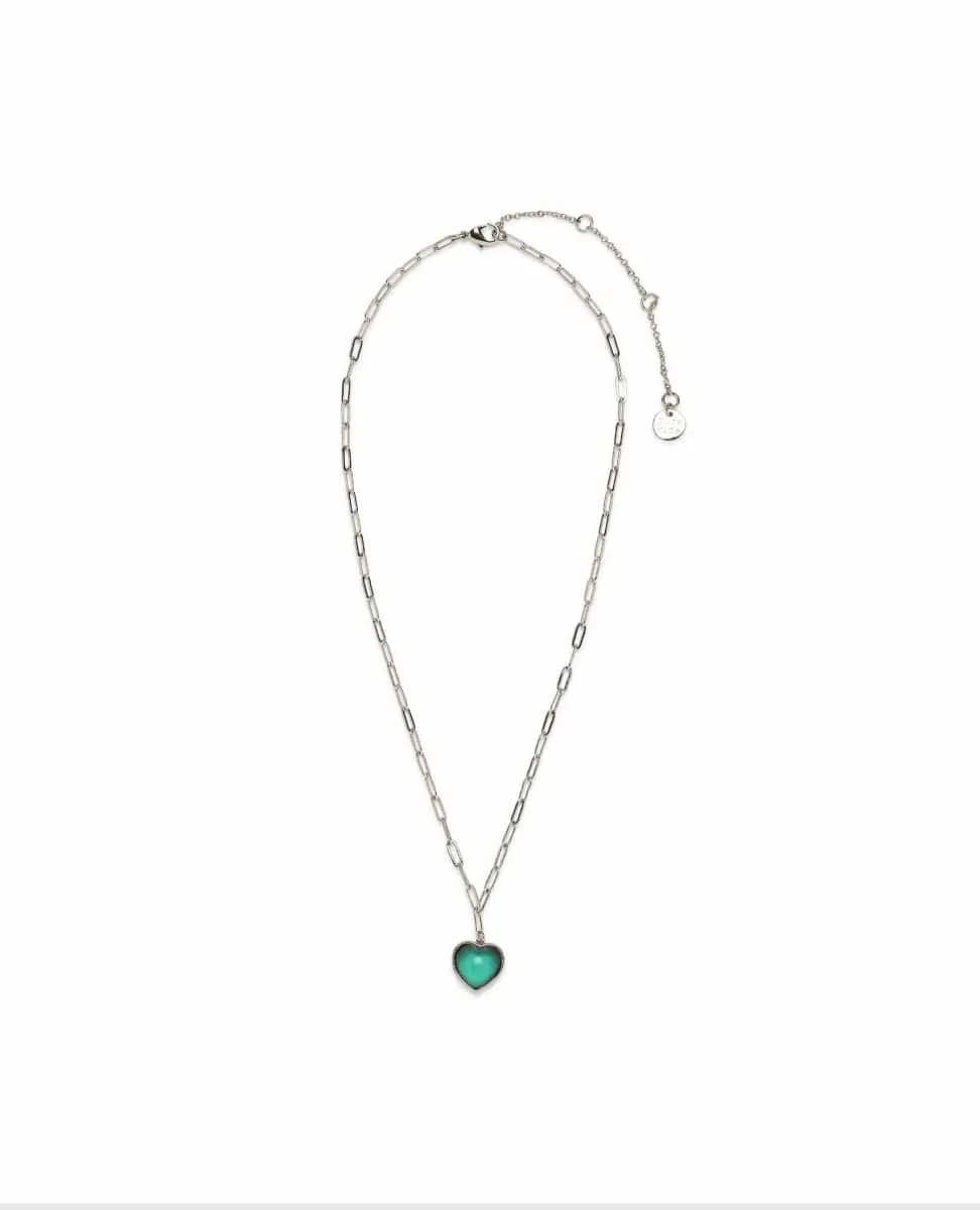 Heart Mood Choker Necklace Silver