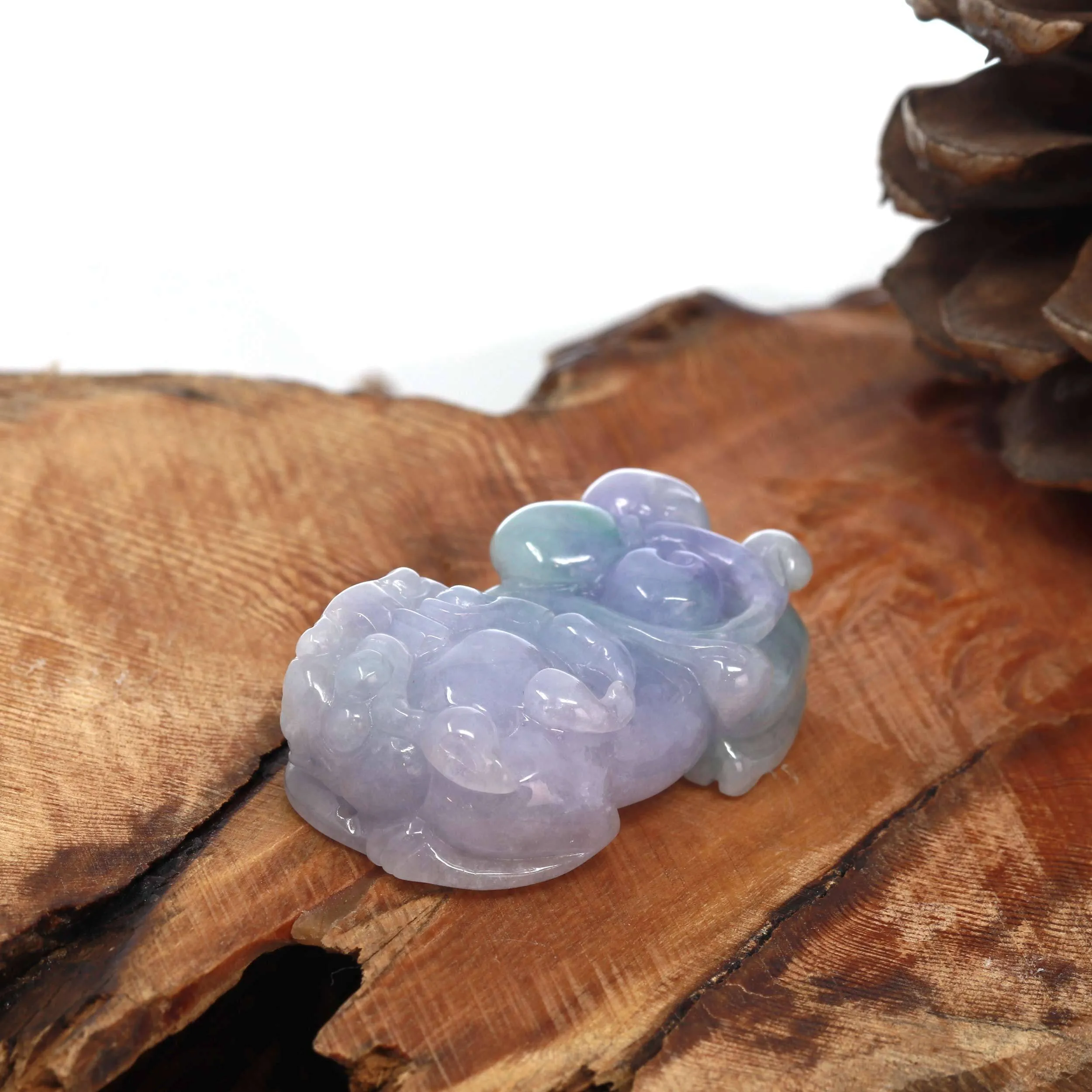 High-End Genuine Burmese Lavender Jadeite Jade PiXiu Pendant Necklace (Feng-Shui Lucky)