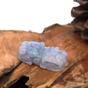 High-End Genuine Burmese Lavender Jadeite Jade PiXiu Pendant Necklace (Feng-Shui Lucky)
