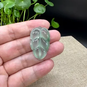 High end RealJade® Co. Genuine Ice Jadeite Jade Jin Zhi Yu Ye (Leaf) Necklace