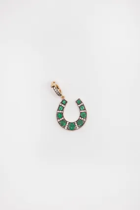Horseshoe Pendant, Emerald