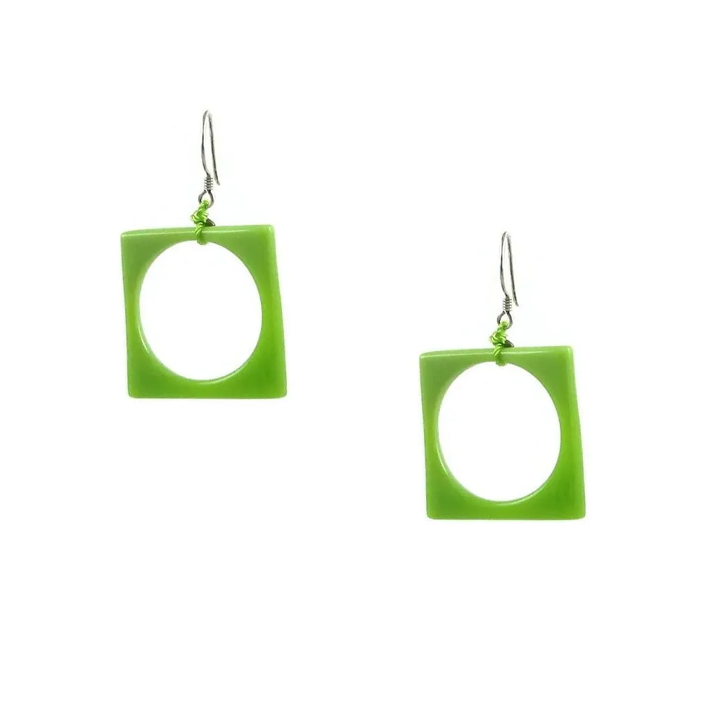 Hoyo Glass Earrings - Aqua