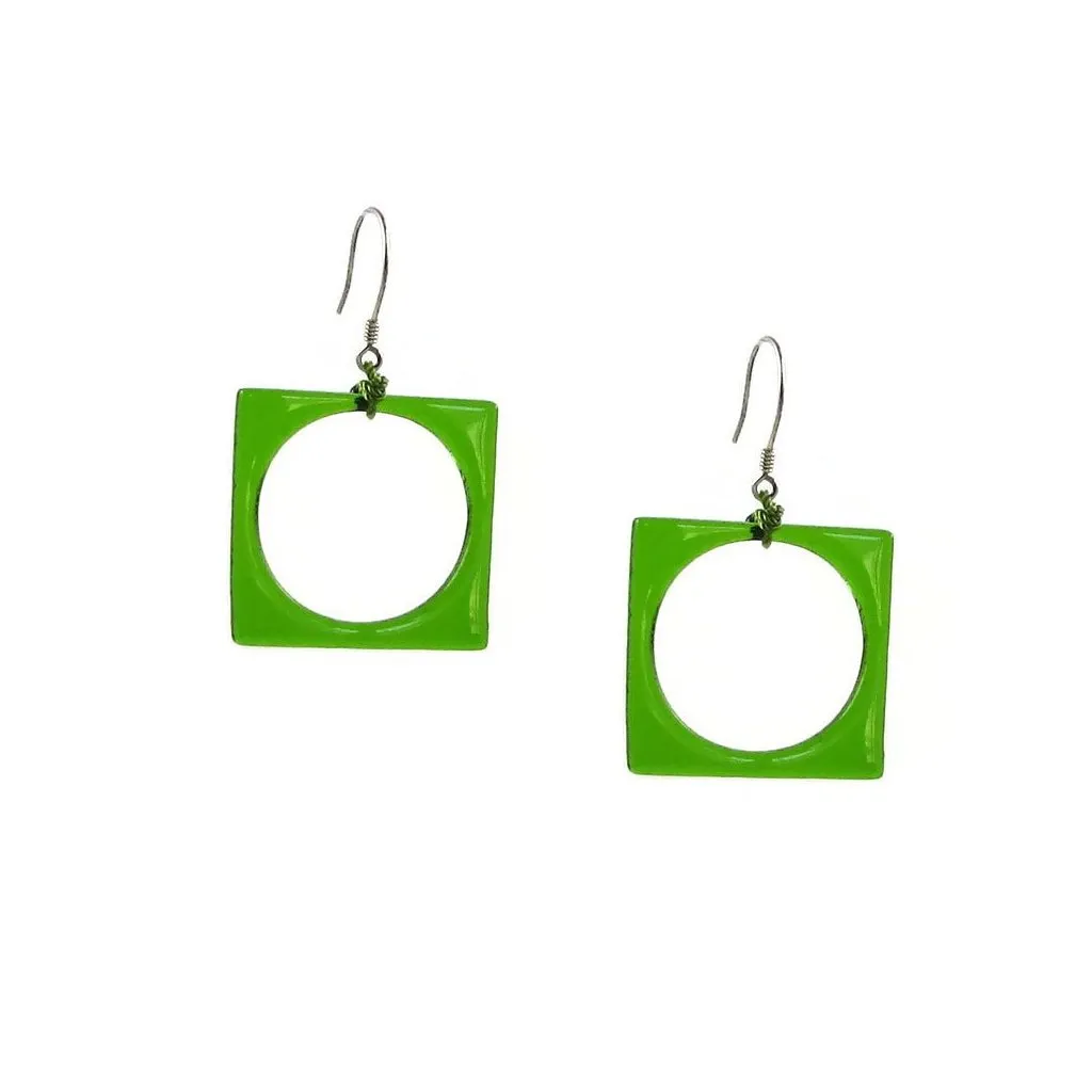 Hoyo Glass Earrings - Aqua