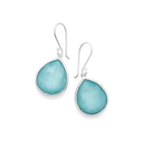 Ippolita Sterling Rock Candy Teardrop Earrings in Clear Quartz & Turquoise Doublet