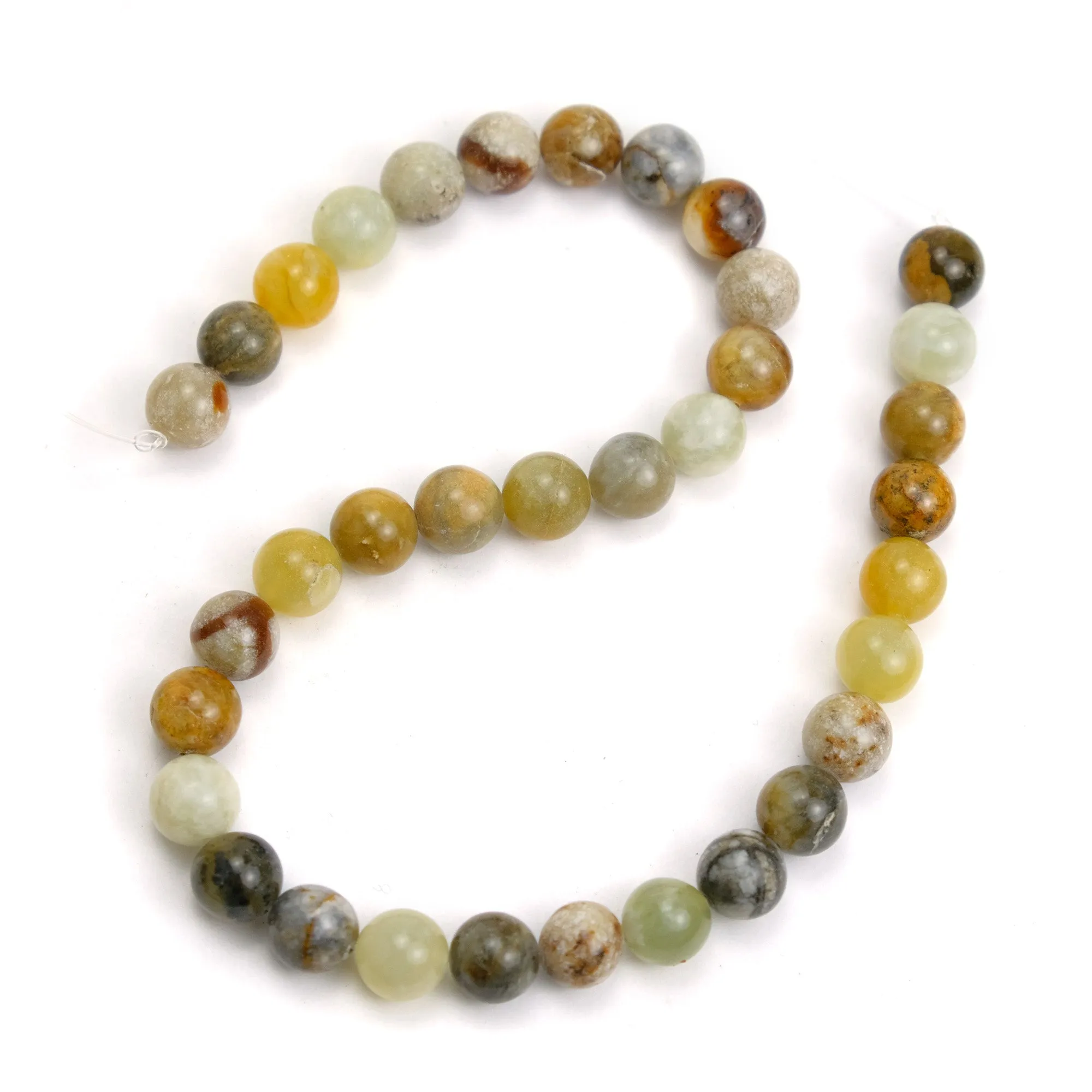 Jade Flower 12mm Smooth Rounds