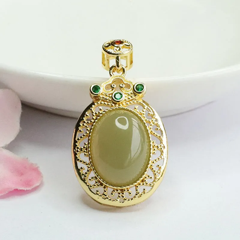 Jade Fortune's Favor Sterling Silver Pendant