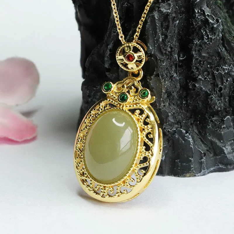 Jade Fortune's Favor Sterling Silver Pendant