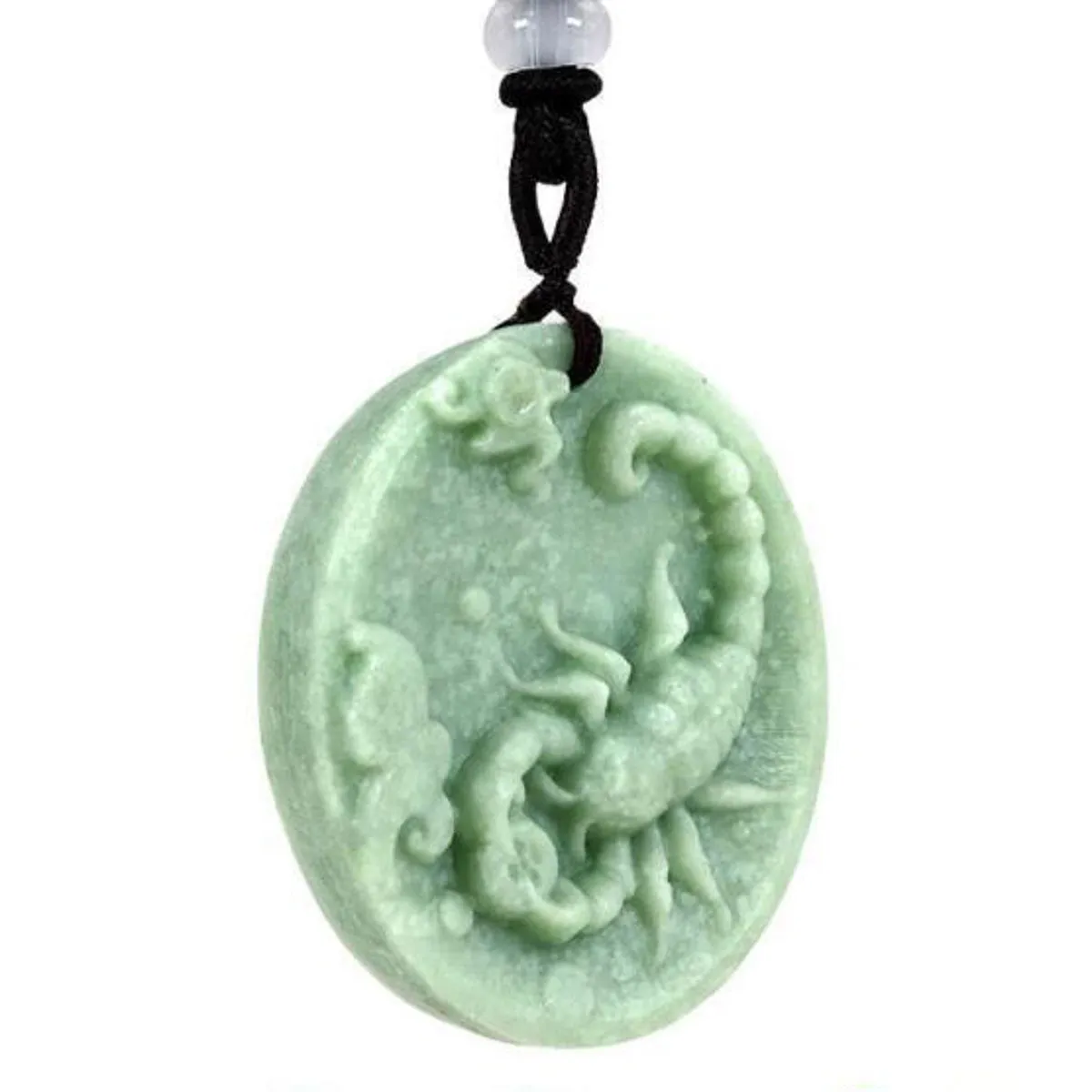 Jade Scorpion / Scorpio Pendant Necklace