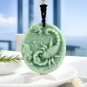 Jade Scorpion / Scorpio Pendant Necklace