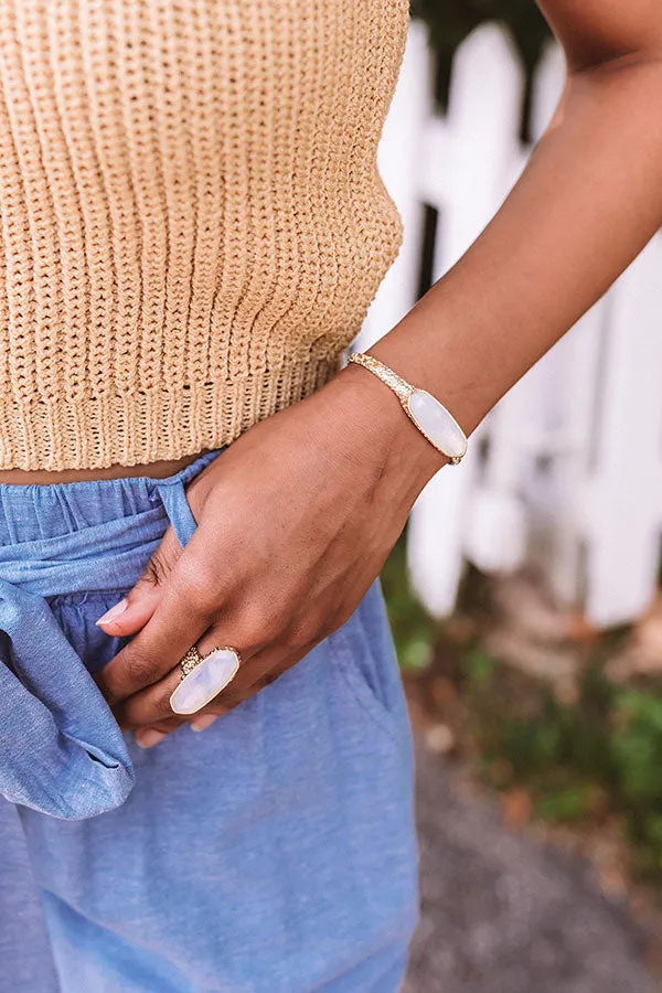 Kendra Scott Layla Gold Cuff Bracelet in Opalite Illusion